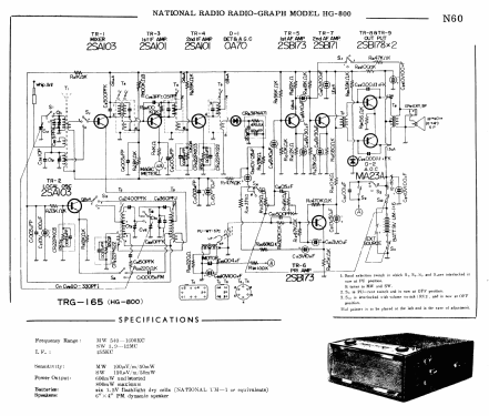 National All-Transistor Portable Radiogram HG-800 ; Panasonic, (ID = 1735169) Radio