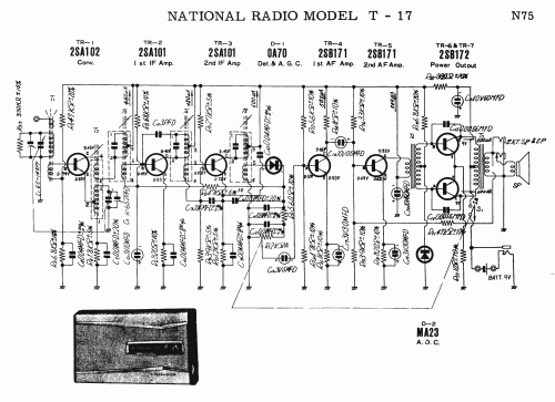 National 7 Transistor T-17; Panasonic, (ID = 1725123) Radio