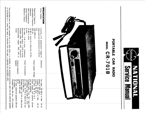 National Carsonic All Transistor CR-701B; Panasonic, (ID = 1733372) Radio