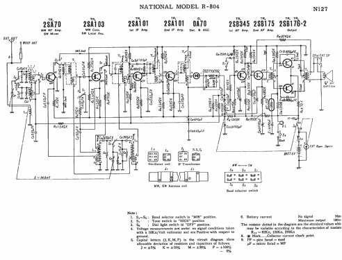 National Panasonic 2 Band 8 Transistor R-804; Panasonic, (ID = 1723157) Radio