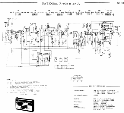 National Panasonic 2 Band 9 Transistor R-905H; Panasonic, (ID = 1722887) Radio