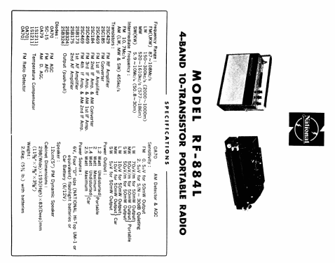 National Panasonic 4 Band 10 Transistor RF-884L; Panasonic, (ID = 1724392) Radio