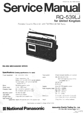 National Panasonic RQ-539LJ; Panasonic, (ID = 2860142) Radio