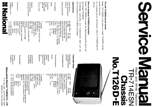 National TR714ESN; Panasonic, (ID = 1977312) Television