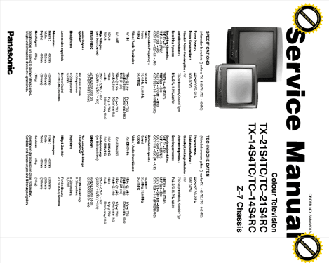 Panasonic Colour TV TC-21S4RC Ch= Z-7; Panasonic, (ID = 2007665) Television