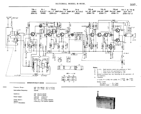 National Panasonic 2 Band 8 Transistor R-803H; Panasonic, (ID = 1684443) Radio