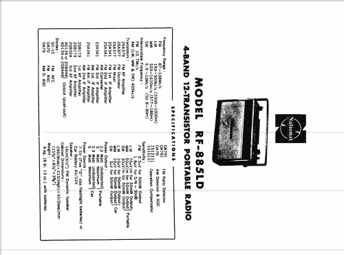 RF-885 LD; Panasonic, (ID = 1722731) Radio