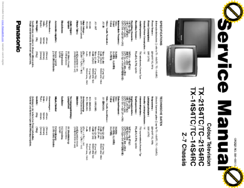 Panasonic Colour TV TX-14S4TC Ch= Z-7; Panasonic, (ID = 2000273) Television
