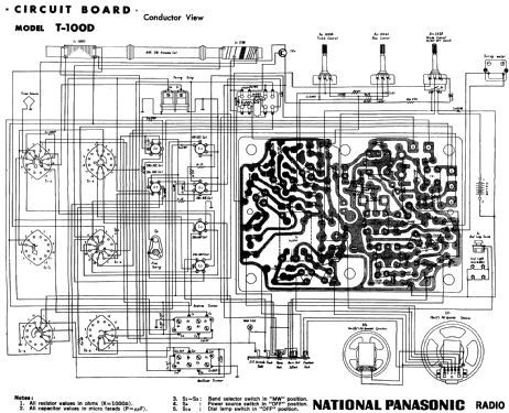 National Panasonic World-Wide 4-Band 9-Transistor T-100D; Panasonic, (ID = 493048) Radio