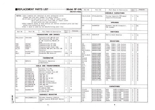 National Panasonic RF-516; Panasonic, (ID = 1405123) Radio