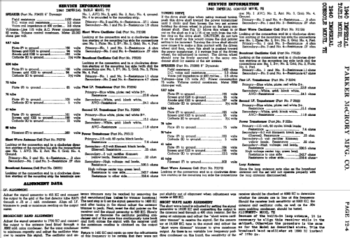 Imperial 7C Table 1940; Parker McCrory Mfg. (ID = 443340) Radio