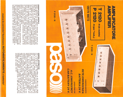 AC-DC Emergency Solid State Amplifier T2120; PASO S.p.A.; Lainate (ID = 2038191) Ampl/Mixer