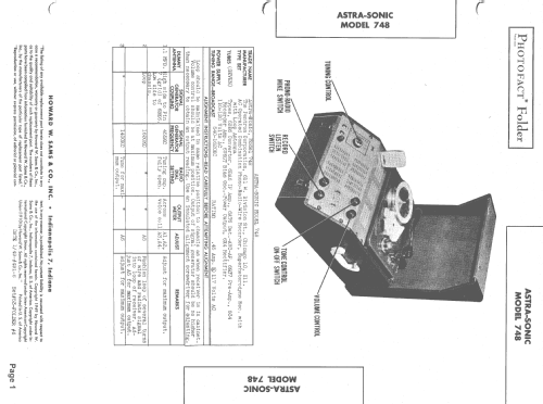 ASTRA-SONIC 748 ; Pentron Corporation; (ID = 1462561) Radio