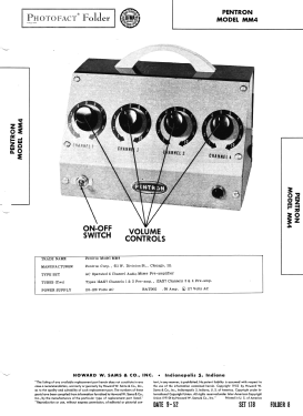 Mike-Mixer MM-4; Pentron Corporation; (ID = 3088949) Ampl/Mixer