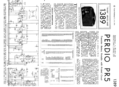 All Transistor PR5; Perdio Electronics (ID = 2027760) Radio