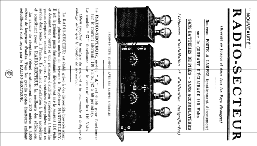 Radio-Secteur No. 1107, Modèle A; Péricaud, G. et A. P (ID = 2221368) Radio