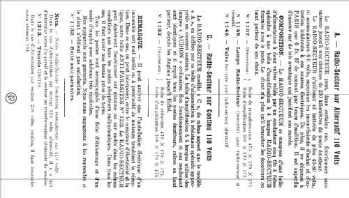 Radio-Secteur No. 1107, Modèle A; Péricaud, G. et A. P (ID = 2221369) Radio