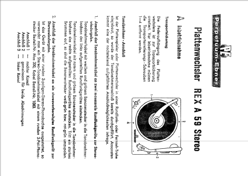 Rex A 59 Stereo; Perpetuum-Ebner PE; (ID = 35304) Ton-Bild