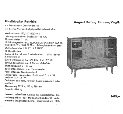 Musiktruhe Patricia ; Peter, August, (ID = 813054) Radio