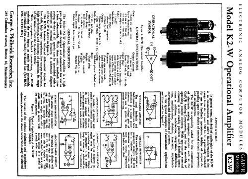 K2-W Operational Amplifier; Philbrick Researches (ID = 730536) Divers