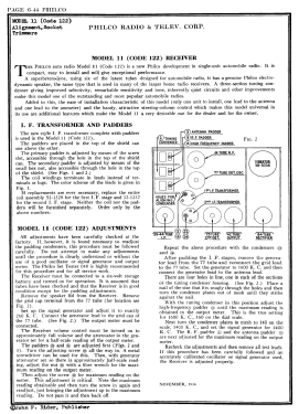 11 Auto Radio; Philco, Philadelphia (ID = 2858283) Car Radio