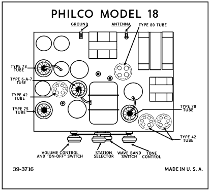 18H ; Philco, Philadelphia (ID = 3031175) Radio