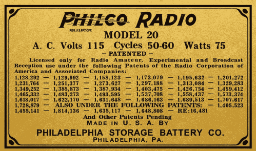 20A Baby Grand; Philco, Philadelphia (ID = 3030518) Radio