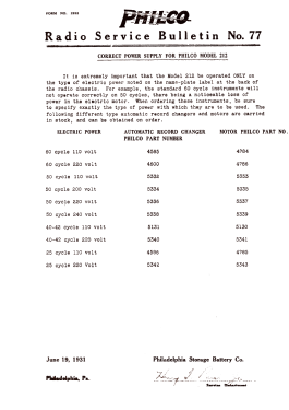 212 Radio-Phonograph; Philco, Philadelphia (ID = 2914394) Radio