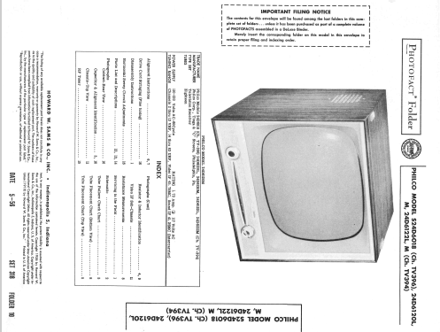 24D6120L Ch= TV-394; Philco, Philadelphia (ID = 2257124) Television