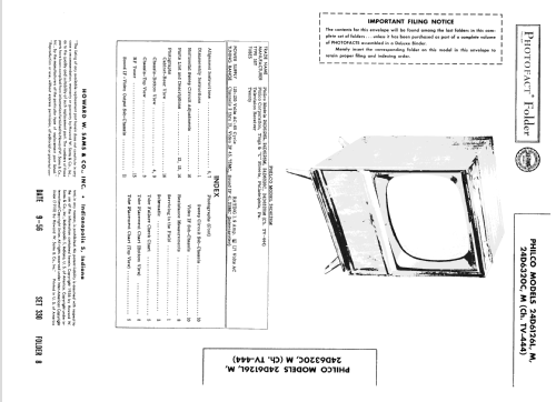 24D6126L Ch= TV-444; Philco, Philadelphia (ID = 1878575) Television