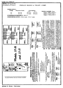 37-11X ; Philco, Philadelphia (ID = 2865432) Radio