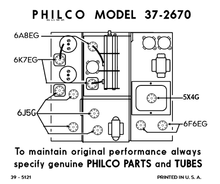 37-2670X ; Philco, Philadelphia (ID = 3087740) Radio