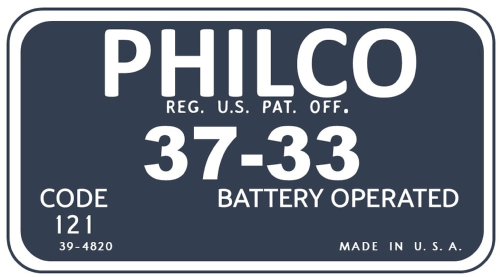 37-33B ; Philco, Philadelphia (ID = 3075878) Radio