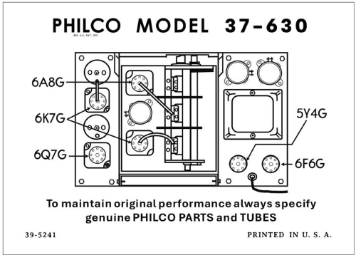 37-630MX ; Philco, Philadelphia (ID = 3045865) Radio