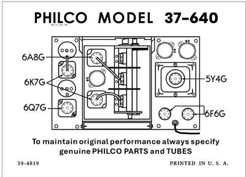 37-640MX ; Philco, Philadelphia (ID = 3046105) Radio