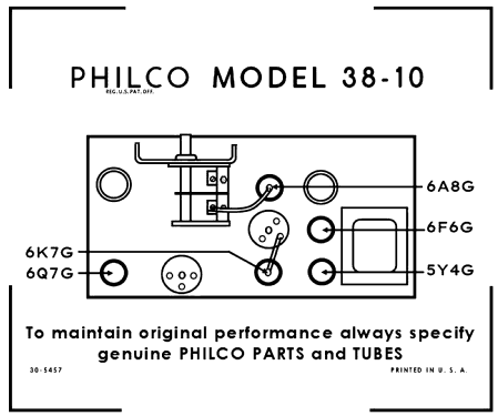 38-10 Code 121; Philco, Philadelphia (ID = 3100901) Radio