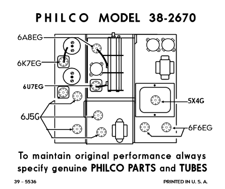 38-2670 ; Philco, Philadelphia (ID = 3087743) Radio