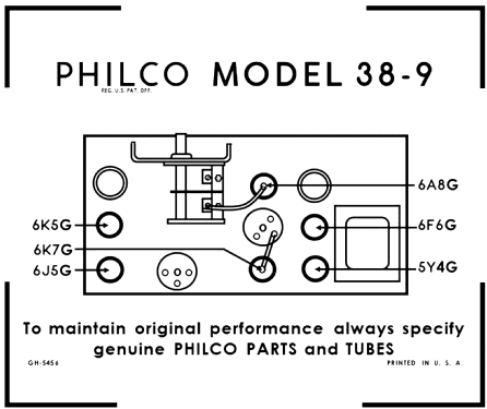 38-9K ; Philco, Philadelphia (ID = 3009254) Radio