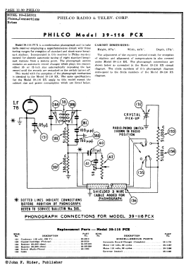 39-116PCX ; Philco, Philadelphia (ID = 2872265) Radio