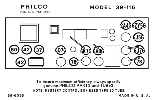 39-116PCX ; Philco, Philadelphia (ID = 3110051) Radio