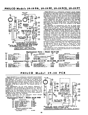 39-19F ; Philco, Philadelphia (ID = 2917871) Radio