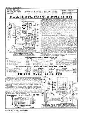 39-30PCX ; Philco, Philadelphia (ID = 2805173) Radio