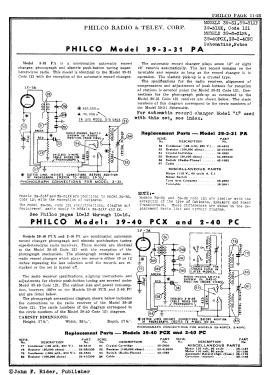 39-40PCX ; Philco, Philadelphia (ID = 2872222) Radio