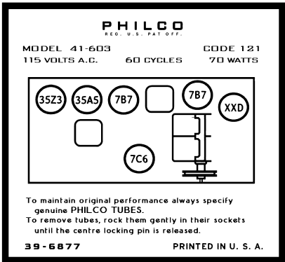 41-603P Radio-Phonograph; Philco, Philadelphia (ID = 3089295) Radio