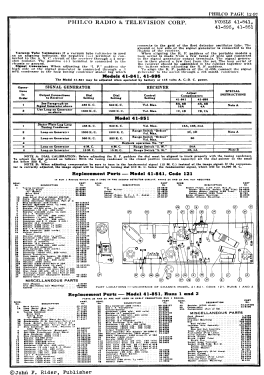 41-851T ; Philco, Philadelphia (ID = 2878195) Radio