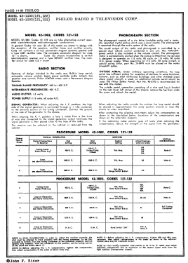 42-1002P Radio-Phonograph; Philco, Philadelphia (ID = 2887206) Radio
