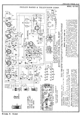 42-345 Code 121; Philco, Philadelphia (ID = 2880317) Radio