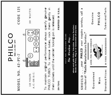 42-PT-7 ; Philco, Philadelphia (ID = 3045866) Radio