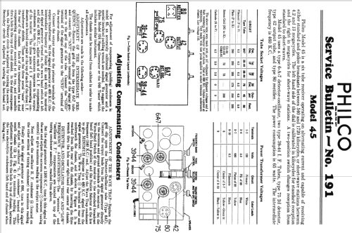 45F ; Philco, Philadelphia (ID = 528791) Radio