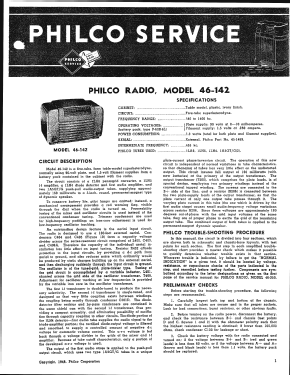 46-142 ; Philco, Philadelphia (ID = 2930919) Radio